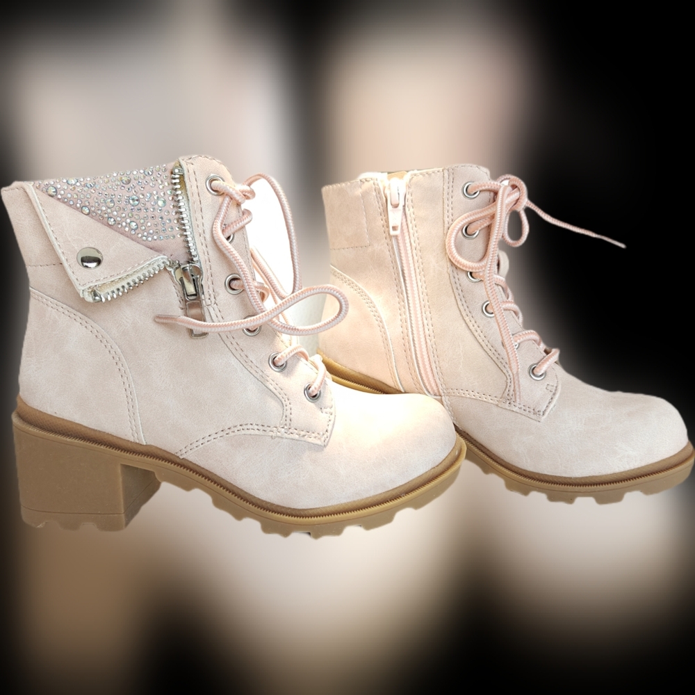 Thereabouts Kinsley Pink Hiker Block Heel Boots Girls Size 13 M